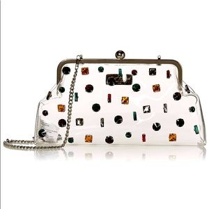Betsy Johnson Crystal Clear Rhinestone Clutch NWT